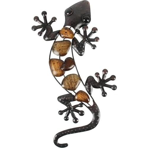 Luxury AnimalHome Decor Metal Gecko Wall for Garden Decoration Outdoor Statues Accessories Sculptures and Animales Jardin