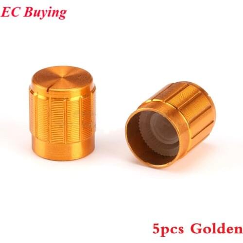 5pcs Potentiometer Knob Aluminum Knobs Cap Diameter 15MM 15x16.5mm Golden Gold Color Colorful Caps Electronic Component