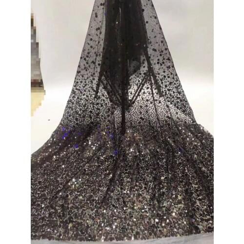 The latest African sequined lace fabric embroidered Nigerian lace fabric 2021 high-quality French mesh lace fabric D36331