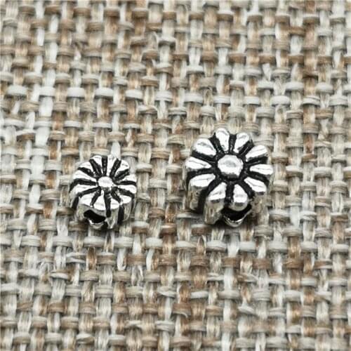 925 Sterling Silver Sunflower Flower Beads 4mm 6mm Bracelet Spacer