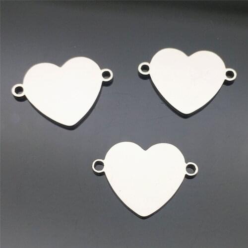 Peach Heart Shape Bracelet Connectors 10pcs Stainless Steel Connectors Necklace Earrings Findings Diy Jewelry Making Findings