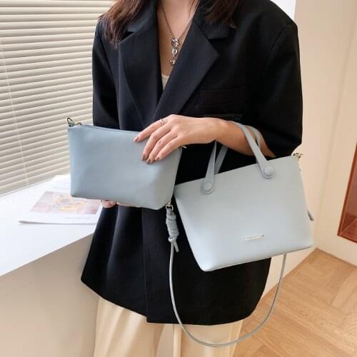 Designer Luxury Handbag Two Piece Set Womens Bags Versatile Soft PU Leather Shoulder Bag Vintage 2021 Summer New Solid Tote Bag