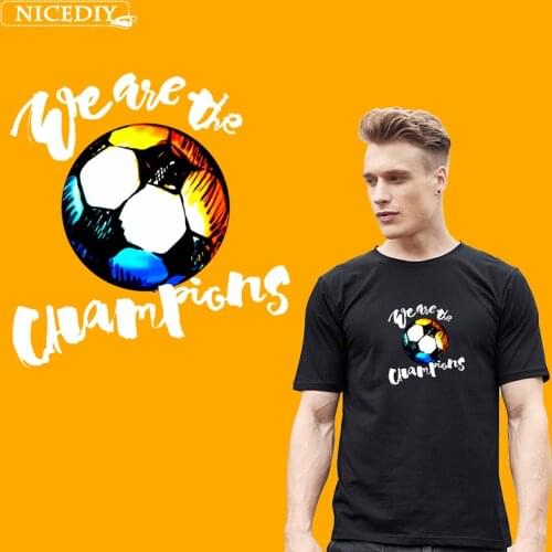 Nicediy Colorful Soccer Iron On Patches For Clothing T-shirt Fashion Football Heat Transfer Sticker On Clothes Applique Washable