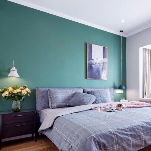 [Waterproof and antifouling] Bean green Azure Celad light blue fresh modern minimalist non-woven silk wallpaper plain plain wild