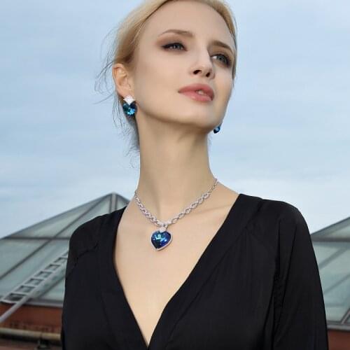 Titanic Heart Of The Ocean Sakura Crystal Brooch Pin Women Charm Jewelry Metal Lapel Badge Pendant Gifts For Girlfriend