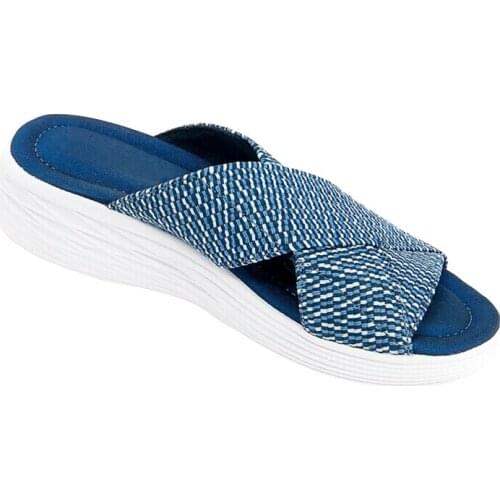 Womens Shoes Ladies Casual Sandals Plus Size Slippers Women Fashion Thick Bottom Slope with Non-slip Wear Beach Sandals