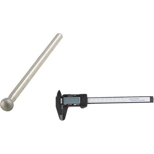 10 Pcs 5mm Ball Nose 3mm Shank Diamond Mounted Point Grinding Bits & 1 Pcs Electronic Digital Caliper