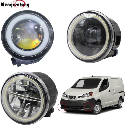 2 X Car Fog Lamp 4000LM LED Halo Ring Angel Eye Daytime Running Light 12V High Bright For Nissan NV200 2010-2015