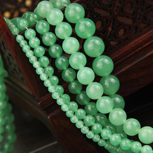 4/6/8/10/12mm Natural Green Aventurine Stone Beads Green Chalcedony Loose Spacer Beads For DIY Bracelet Jewelry Making
