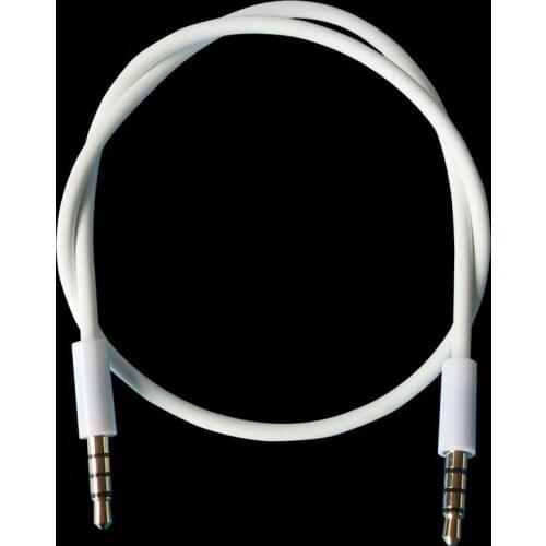 40cm TPE 3.5mm male to male 4-poled audio cable gold plated
