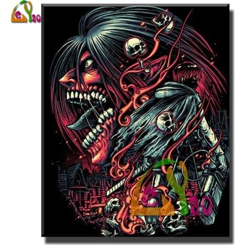 5d Diy Diamond Painting Horror Monster Skeleton Rhinestone Cross Stitch Kit Diamond Embroidery Skull Picture Mosaic Handmade Art