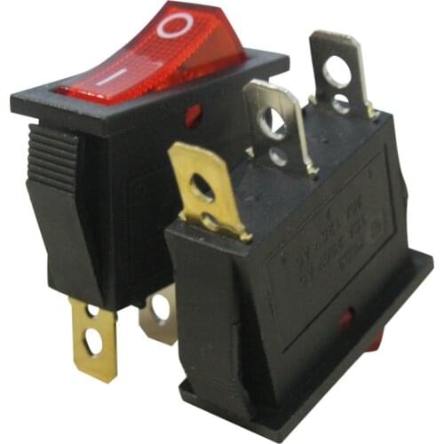 8Pcs AC 250V/15A, 125V/20A Red Light Illuminated ON/Off SPST 3Pin 2 Position Rocker Toggle Switch KCD3-101N-R