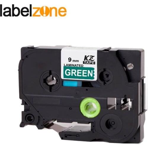 9mm white on green tze725 Compatible Brother p-touch printers tze label Tape laminated ribbon Tze-725 tz725 tz-725 tze tz 725