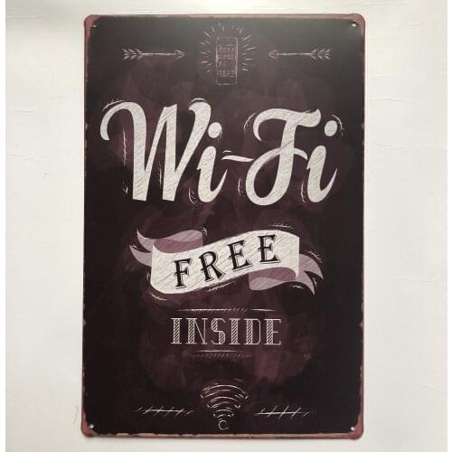 Free Wifi Inside Classic Movie Metal Poster Tin Sign Plaque Vintage Wall Decor for Bar Pub Club Man Cave Retro Plates(20x30cm)