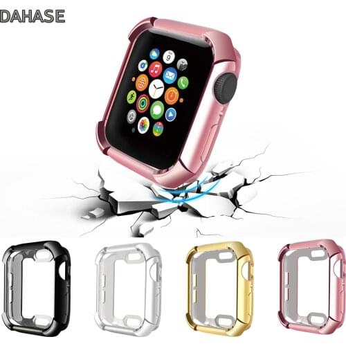 Full Protect Shock Proof Case For Apple Watch Series 4 44mm 40mm Cover Plating Soft TPU Bumper Case for iWatch 4 Cover