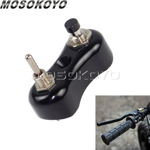 CNC Aluminum Black Mini Handlebar Switch Button Cafe Racer On/Off Switch 7/8" 1" Bar for Harley Chopper Bobber XS650 22/25mm