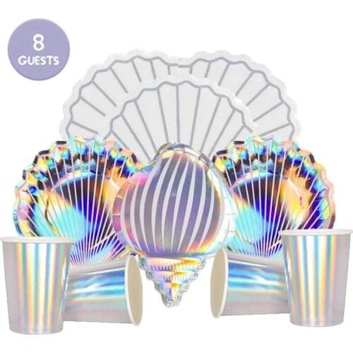 Mermaid Party Decor Colorful Shell Plate Decor Under The Sea Party Little Mermaid Birthday Party Decor Girls Favor Mermaid Decor