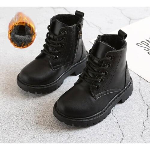 2020 Kids Winter Martin Boots Baby Girls Snow Boots Boys Warm Plush School Shoes Children Ankle Boot Non-Slip Shoes
