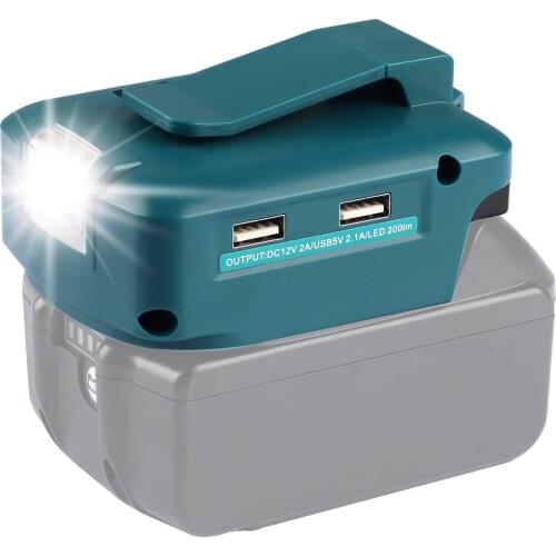 For Makita LED Light ADP05 14.4V/18V Lion Battery Dual USB converter Port Spotlight Outdoor Flashlight for Makita Batteries