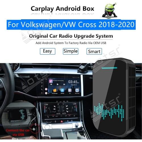 For Volkswagen VW Cross 2018-2020 Car Multimedia Player Android System Mirror Link GPS Map Apple Carplay Wireless Dongle Ai Box