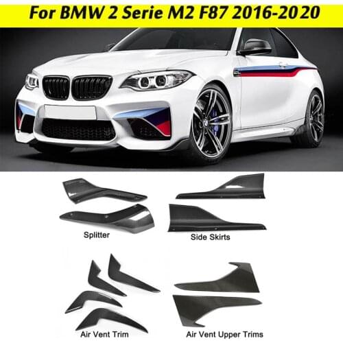F87 Carbon Front Bumper Fog Lamp Cupwings Winglets for BMW 2 Series M2 F87 Side Skirts Splitters Air Vent Fenders Fins 2016-2020