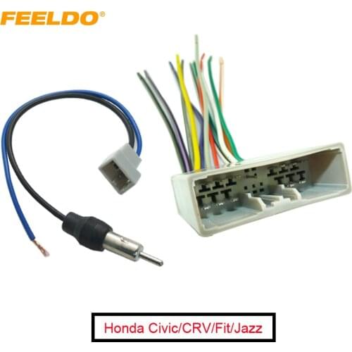 FEELDO 5Set Car Radio Audio Stereo Wire Harness Antenna Adapter for Honda 06-08/Civic/Fit/CRV/ACURA #FD-1652