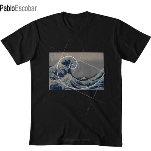 Hokusai Meets Fibonacci T shirt fibonacci numbers golden ratio golden mean divine proportion fibonacci spiral fibonacci