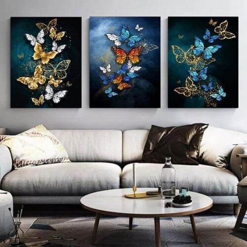 Gatyztory 3pcs Paint By Numbers For Adults Children Butterfly HandPainted Oil Painting Canvas DIY Gift Home Decor 40×50cm