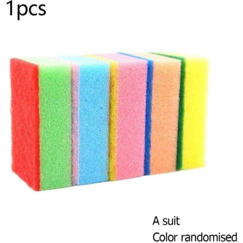 1pc Dishwashing Sponge Wipe Kitchen Wash Cleaning Cotton Wash Pot Brush Kitchen Sponges Cleaner Tool Random Color
