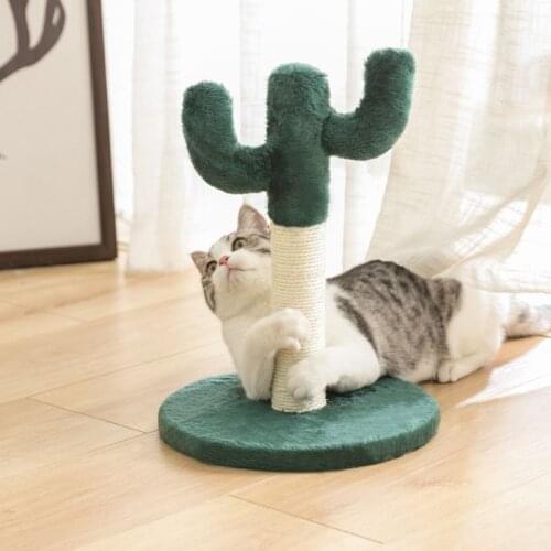 Cat Scratcher Tree Kitten Sisal Scratching Toys Wear-resistant Cute Cactus Cat Climbing Post Cat Grinding Claw Post Pet Supplies