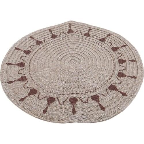 Round PVC Placemat Kitchen Dining Table Non-Slip Heat Insulation Woven Placemat Home Decoration Placemat