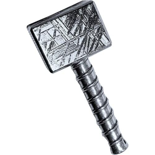 Top Natural Gibeon Iron Meteorite Hammer Crafted Pendant Jewelry For Woman Men Gift Silver Plated Crystal 18x13x45mm Beads AAAAA