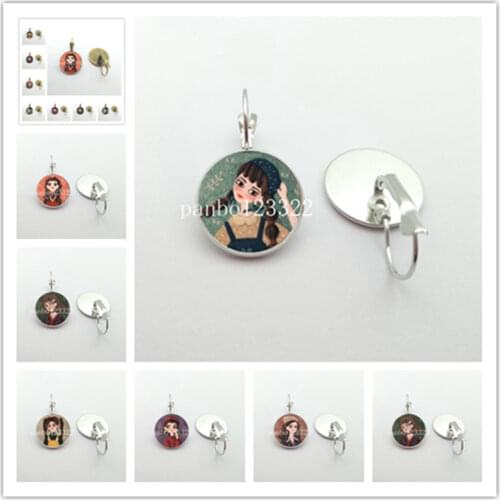 Cute fashion girl girlfriend girlfriends earrings glass cabochon charm for girls girls handmade earrings best gifts