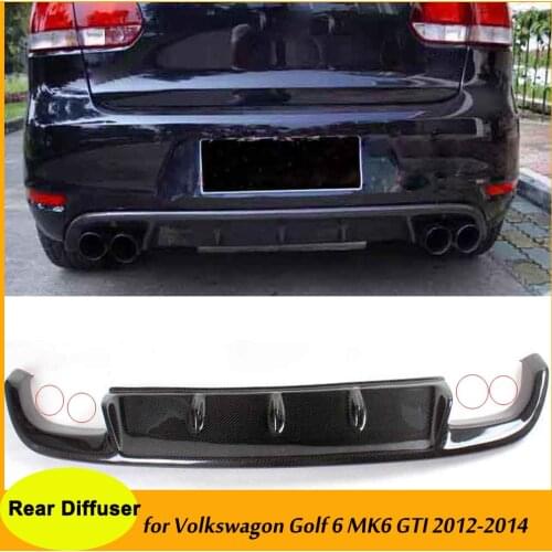 MK6 Carbon Fiber Rear Bumper Lip Diffuser Spoiler for Volkswagon Golf 6 MK6 GT-I Bumper Only 2012 - 2014