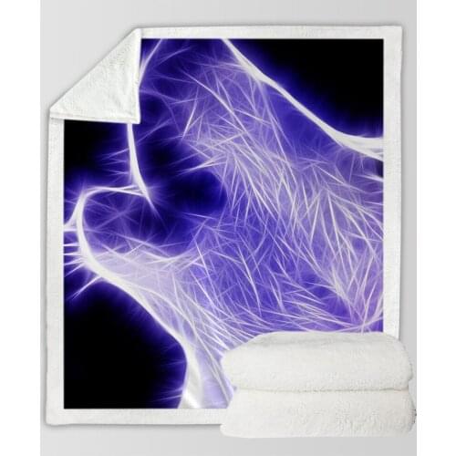 Soft And Warm Coral Plush Blanket Flannel Plush Sofa Bed Wolf Series 3D Printing Travel Lightweight Mechanical Washing Bedspread