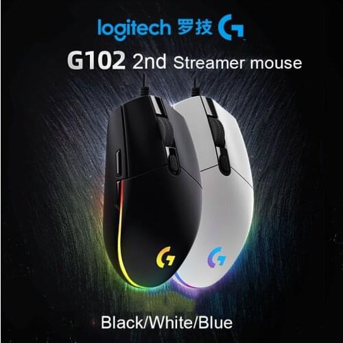 Logitech G102 2nd Wired Game LIGHTSYNC RGB Mouse for Windows 10/8/7 Mouse with 8000dpi Streamer light for PC /Desktop
