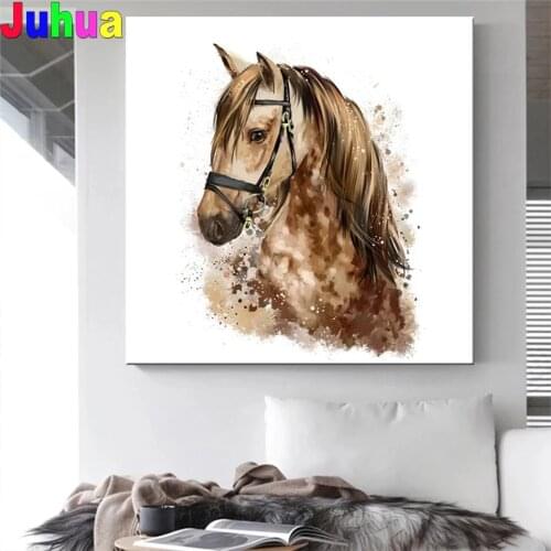Modern Brown Horse 5d diy diamond painting Cross Stitch full square round drill rhinestone embroidery kits animal pictures