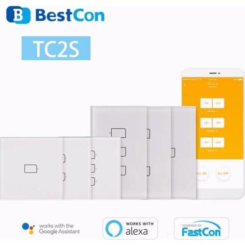 1/2/3Gang Broadlink TC2 433MHZ Wall Touch Light Switch EU US UK Standard Smart Home Voice Control Via Alexa And Google Home