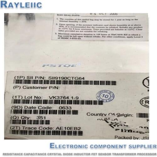 Non-counterfeit.NEW Original SII9190CTG64 SII9190 QFP64 QFP In Stock