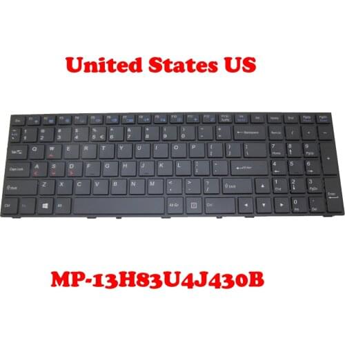 P650SE P650SG English Backlit Keyboard For CLEVO P650 MP-13H83U4J430B 6-80-P6501-011-1 United States US Black Frame And Backlit