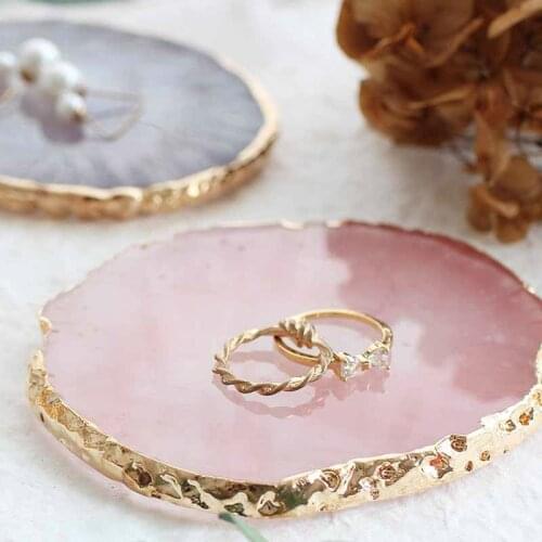 Jewelry Trinket Dish Display Plate Necklace Earrings Display Tray Resin Storage Painted Palette Creative Decoration Organizer