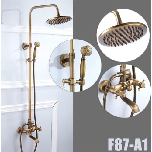 Senducs Luxury antique shower set with quality shower head and brass bathroom shower faucet by cheap price bath shower sets