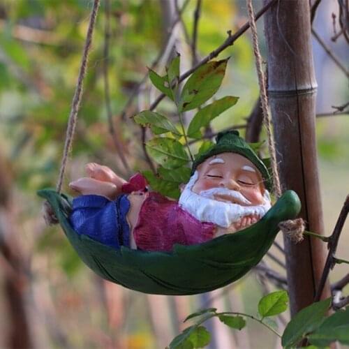 Garden Gnome Statue Lying Elf Resin Dwarf Sculpture for Outdoor Patio Yard Lawn