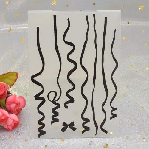 Ribbon Pattern 3D Embossing Folders for DIY Scrapbooking Paper Card Making Craft Plastic Embossing Template Stencil