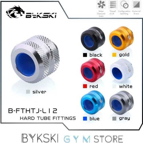Bykski Hard Pipe Fitting Anti-Fall Series, OD 12mm 14mm 16mm PETG/Acrylic/ Metal Rigid Tubing Conenctor, G1/4'' 7 Colors, 1 Pce