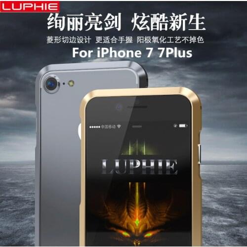 Luphie Ultra Thin Aviation Aluminum Bumper For iPhone 7 7 Plus Prismatic Shape Frame Metal Button Cover for iPhone7 plus Bumper