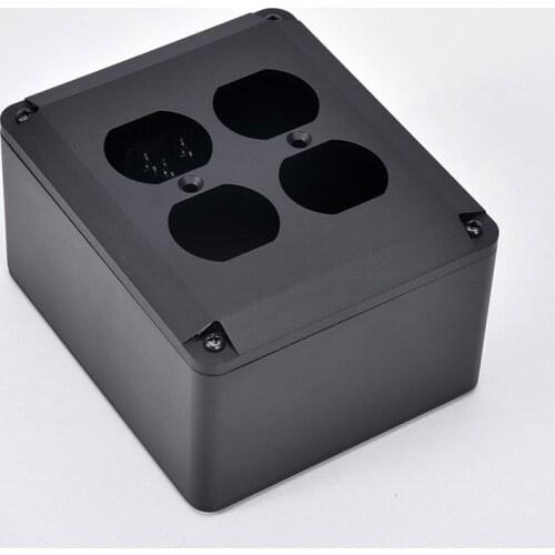 WEILIANG Hot sale Black aluminum audio power socket chassis American standard socket enclosure