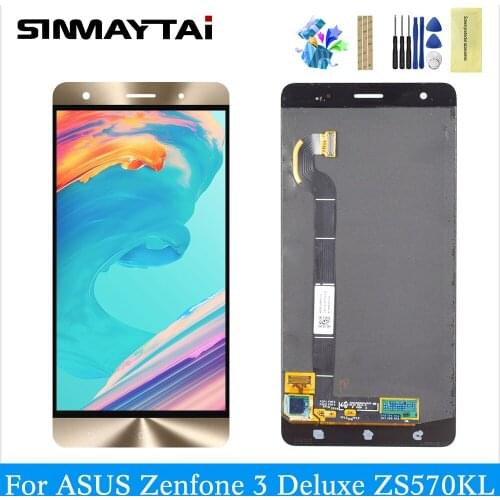 ZS570KL lcd For ASUS ZenFone 3 Deluxe Z016S Z016D ZS570KL LCD display digitizer touch screen replacement Parts ASUS black Z016D
