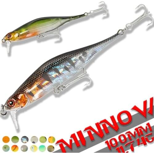 1PCS Minnow Fishing Lure Laser Hard Artificial Bait 3D Eyes 10cm 11.74g Fishing Wobblers Crankbait Minnows Luminous