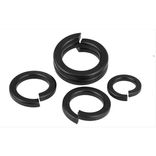 1000pcs M2 M2.5 M3 M4 M5 Black Carbon Steel Spring Washer Split Locking Washers